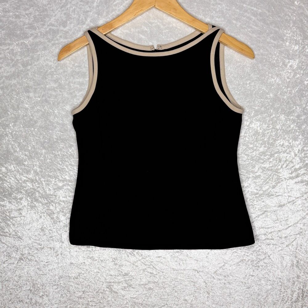Vintage Petite Sophisticate Boat Neck/Zippered Back Sleeveless Top Size 2